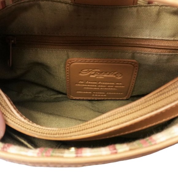 Fossil Woven Straw Baguette Bag Purse Tan Leather Wooden-Key Boho Coastal - Picture 6 of 9